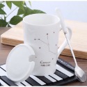 ☕️【白色區】♏️12星座純色款帶蓋帶勺茶漏馬克杯🌌-規格圖9