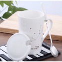 ☕️【白色區】♏️12星座純色款帶蓋帶勺茶漏馬克杯🌌-規格圖9