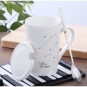 ☕️【白色區】♏️12星座純色款帶蓋帶勺茶漏馬克杯🌌-規格圖9