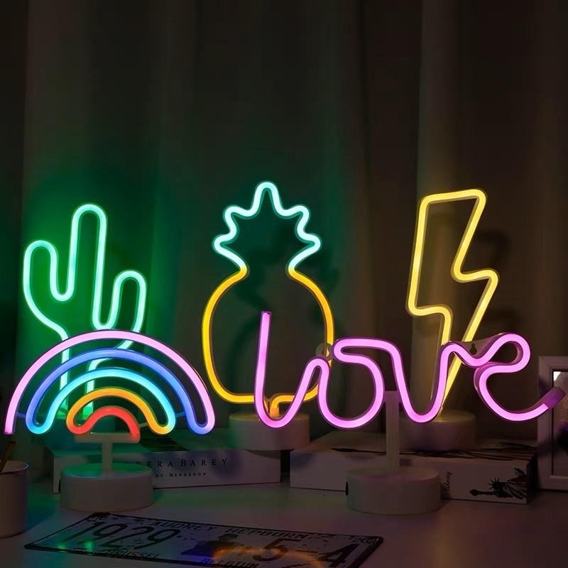 ✨【 37款 】二合一底座 • 電競網紅LED霓虹小夜燈🌈｜氣氛燈｜氛圍燈｜擺飾💡-細節圖4