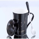 ☕️【黑色區】♏️12星座純色款帶蓋帶勺茶漏馬克杯🌌-規格圖9