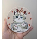🐱【 多款 】超可愛Mofusand • 貓貓陶瓷杯墊｜隔熱墊｜貓福珊迪｜鯊魚貓｜甜品貓｜辦公室小物｜居家小物😊-規格圖7