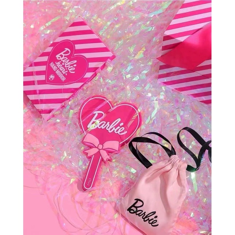 🎀少女心 • Barbie芭比 • 愛心粉嫩小手鏡｜拍照小道具｜手持化妝鏡｜旅行小物｜隨身攜帶｜飾品擺拍🪞-細節圖4