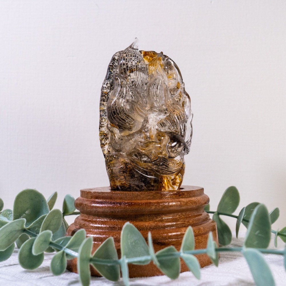 朝氣蓬勃的半立體膠花水晶九尾狐-細節圖2