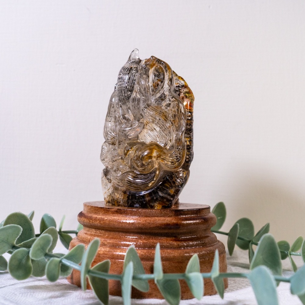 朝氣蓬勃的半立體膠花水晶九尾狐-細節圖3