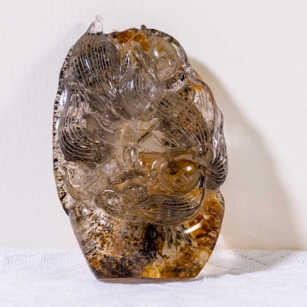 朝氣蓬勃的半立體膠花水晶九尾狐-細節圖4