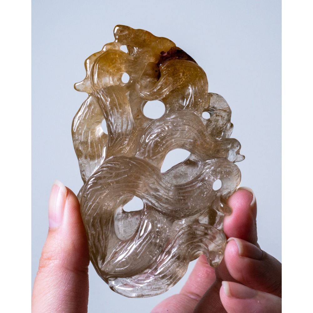 茶黃髮晶九尾狐-細節圖2