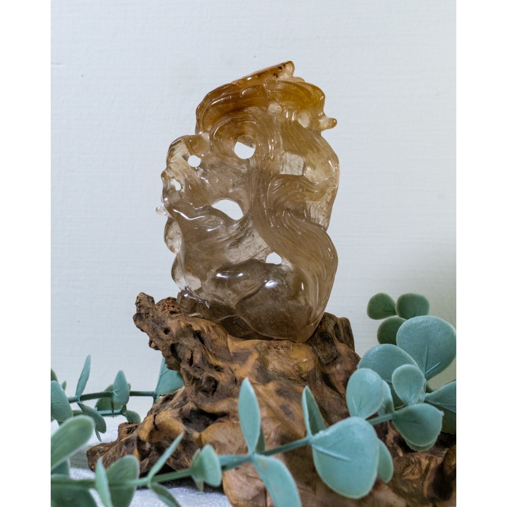 茶黃髮晶九尾狐-細節圖3