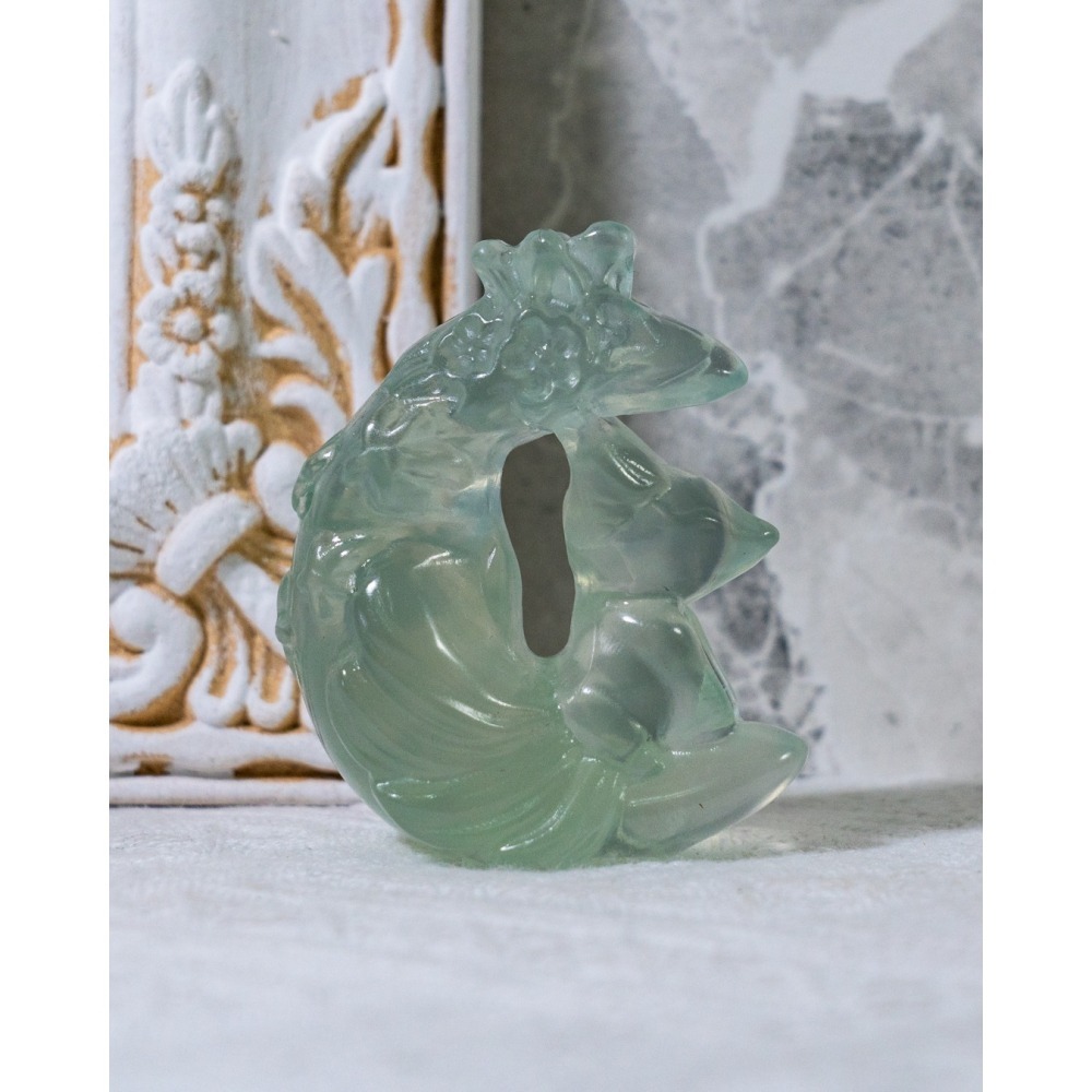 仙氣款｜透綠螢石大月亮型九尾狐-細節圖4