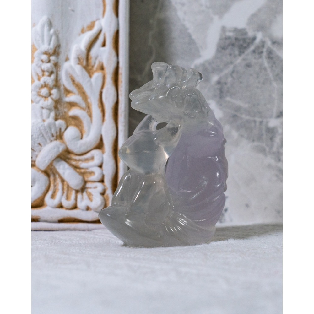 仙氣款｜透紫螢石大月亮型九尾狐-細節圖2