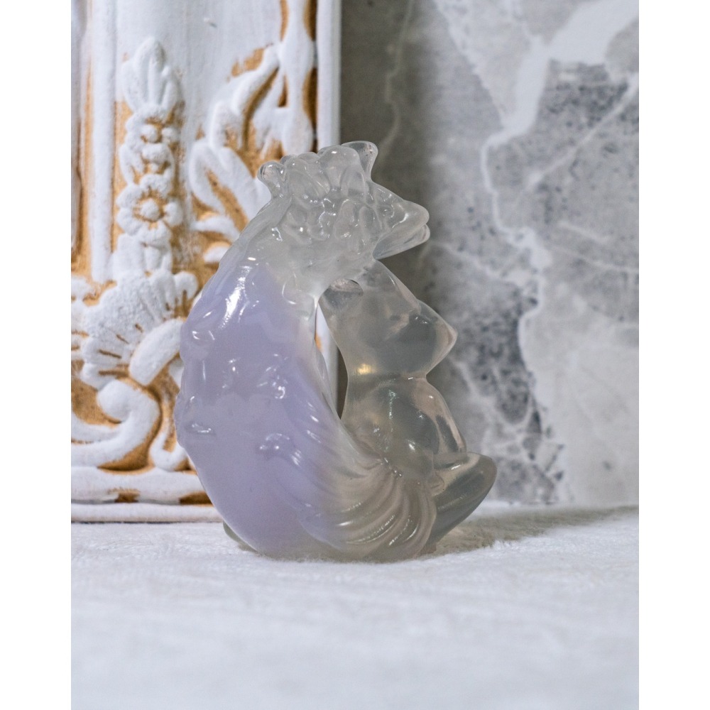 仙氣款｜透紫螢石大月亮型九尾狐-細節圖3