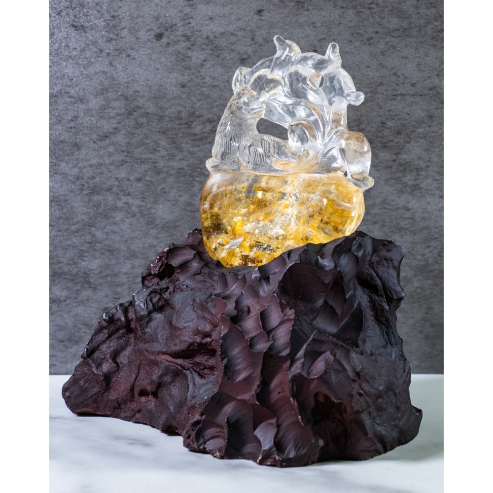 黃膠花水晶九尾狐-細節圖3