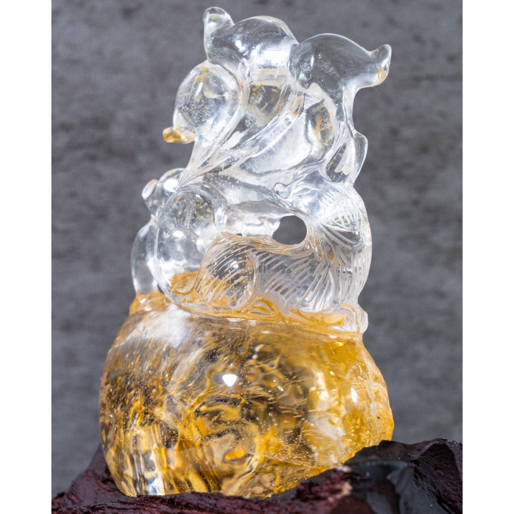 黃膠花水晶九尾狐-細節圖5