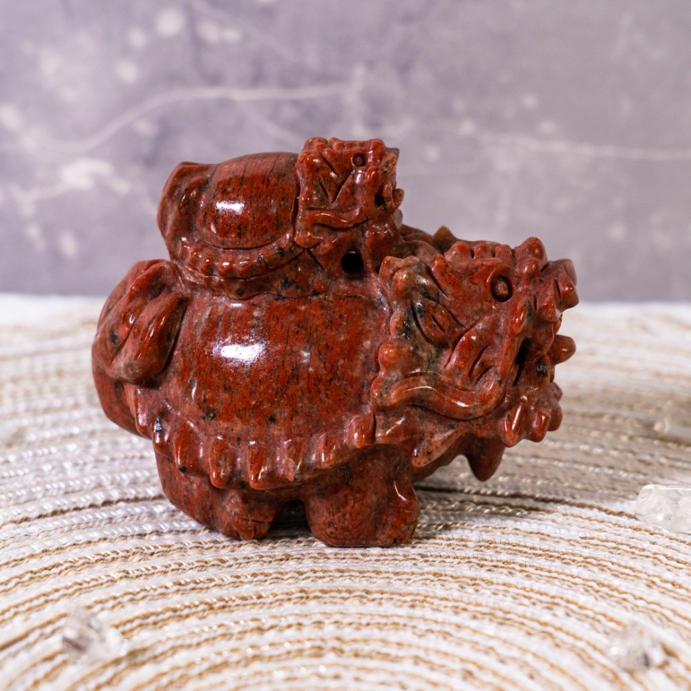 紅碧玉雙龍龜-細節圖2