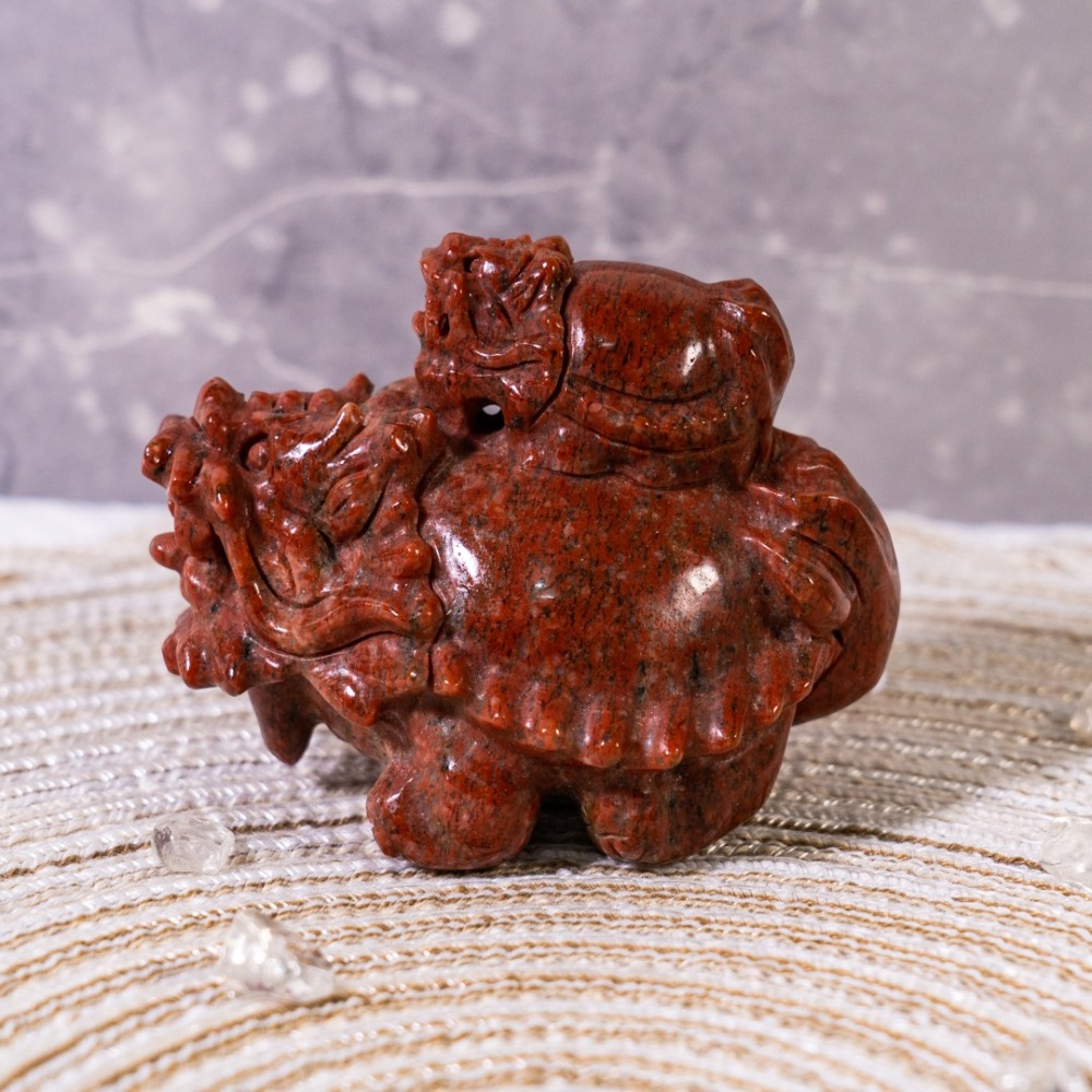 紅碧玉雙龍龜-細節圖3