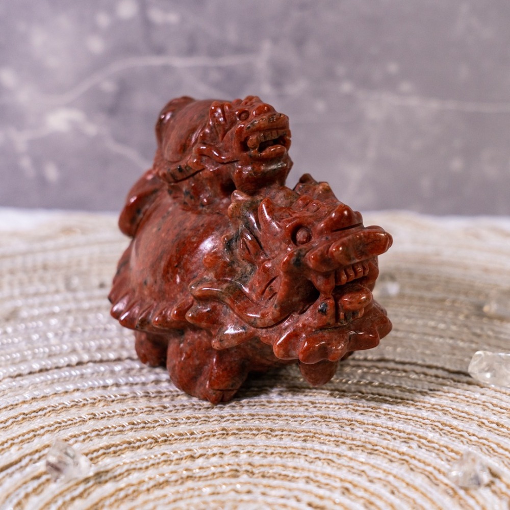 紅碧玉雙龍龜-細節圖4