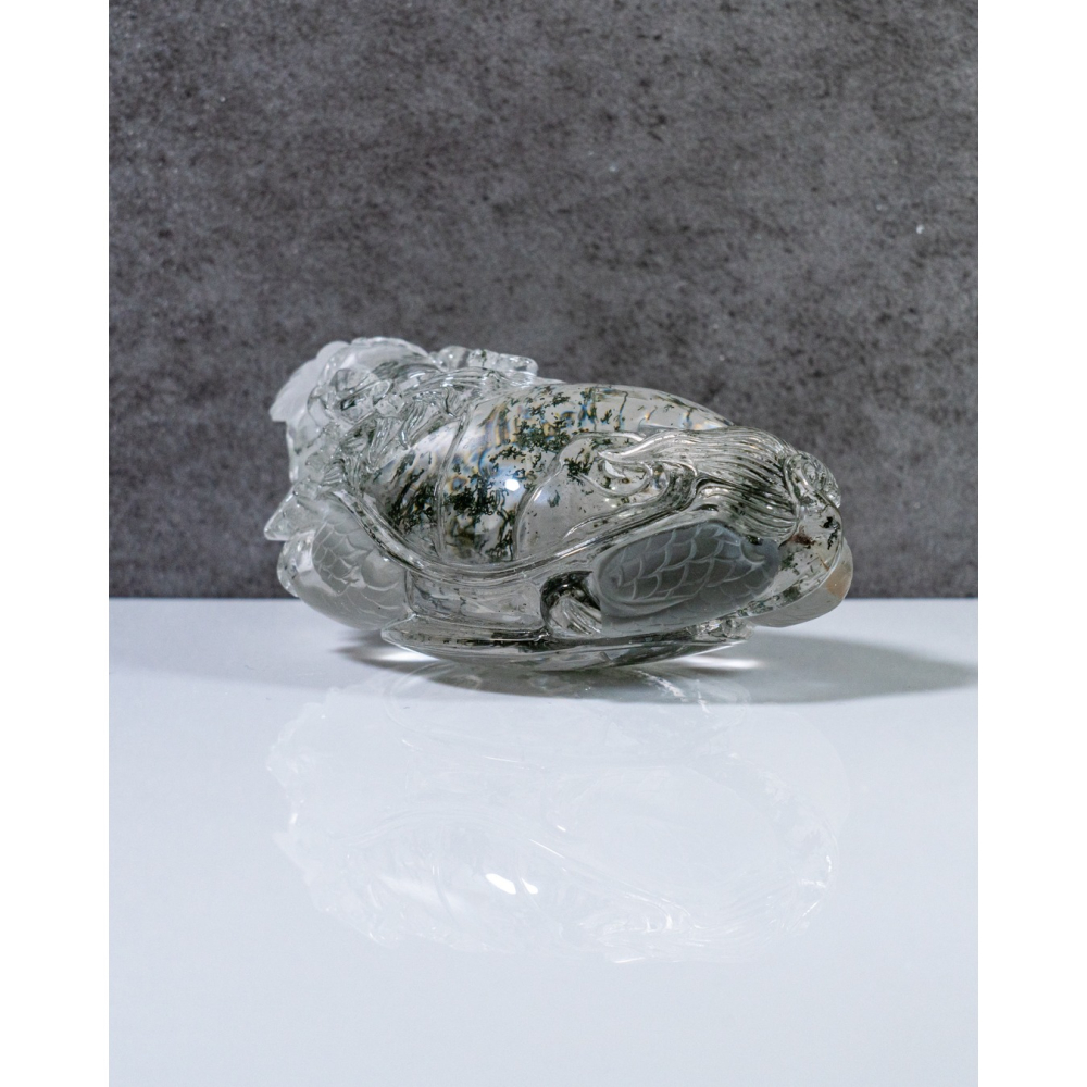 精品-透體綠幽靈動態龍龜-細節圖4