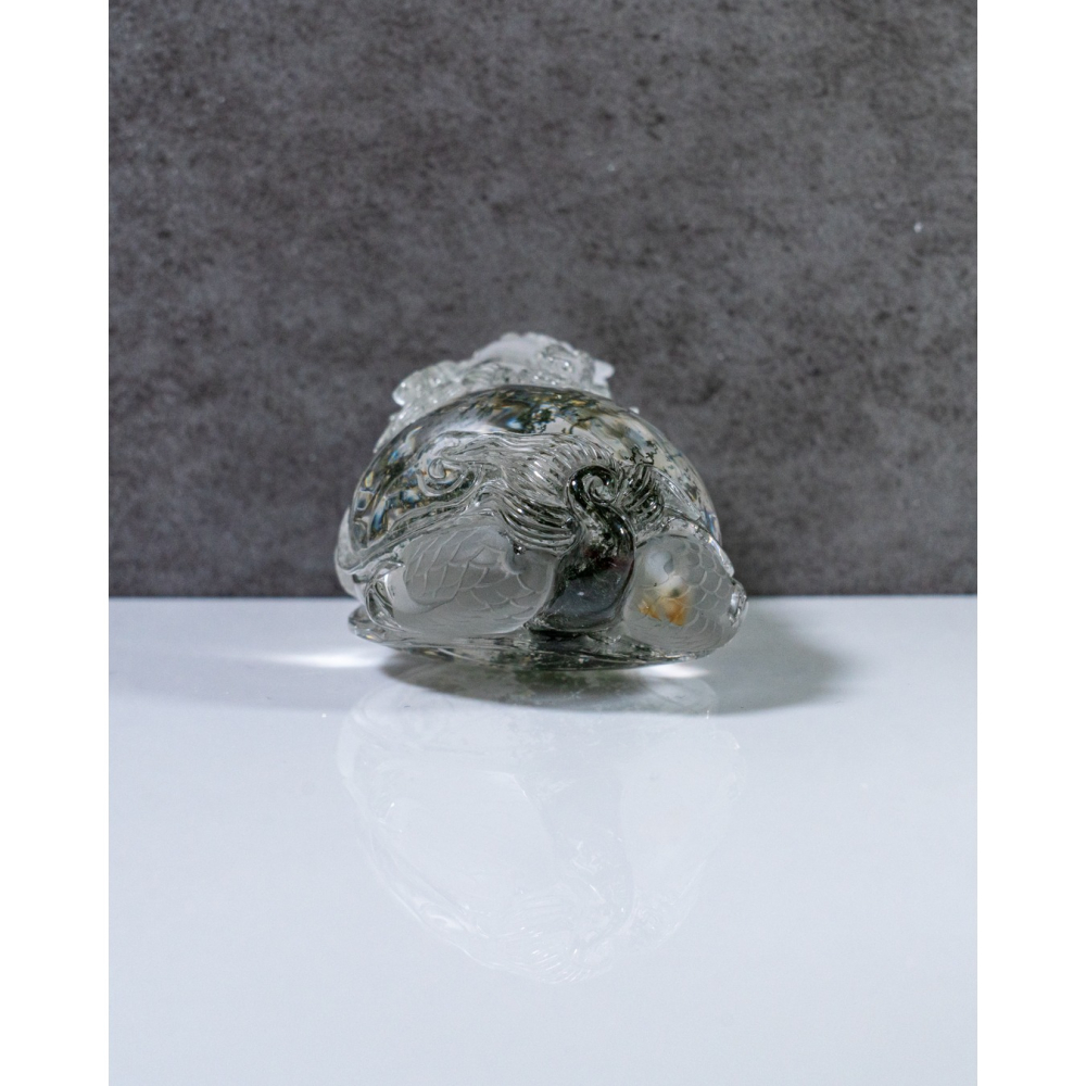 精品-透體綠幽靈動態龍龜-細節圖6