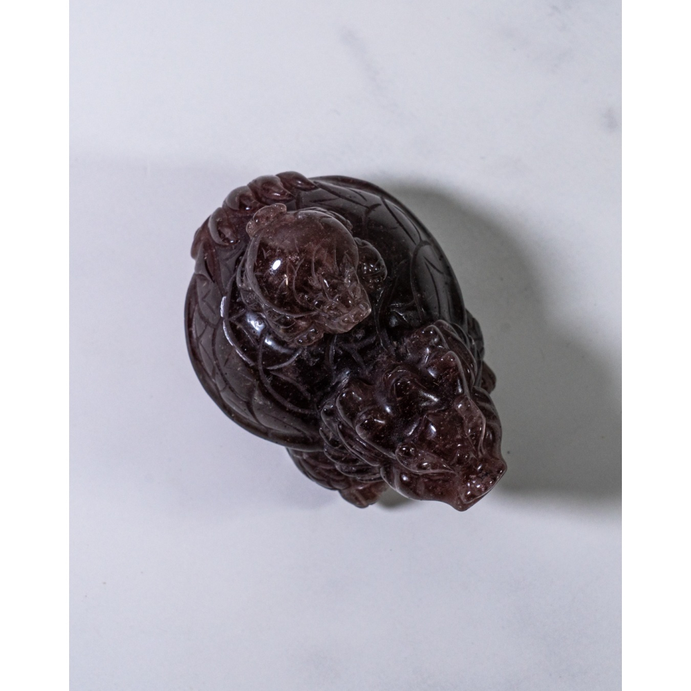 草莓晶母子龍龜-細節圖2