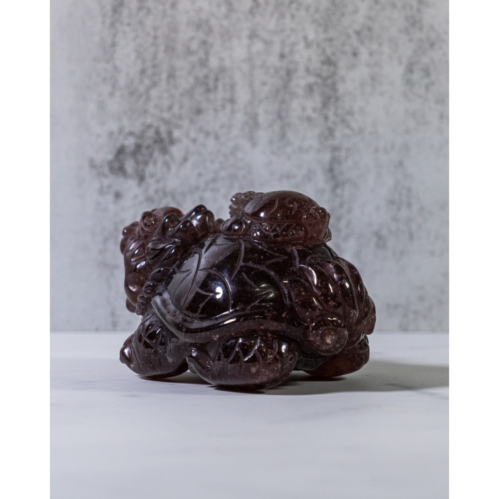 草莓晶母子龍龜-細節圖5