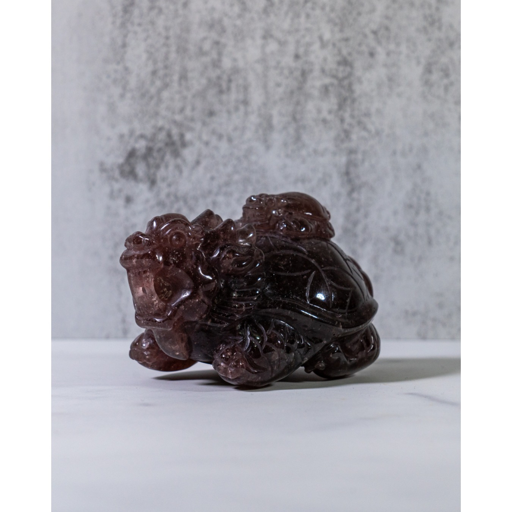 草莓晶母子龍龜-細節圖6