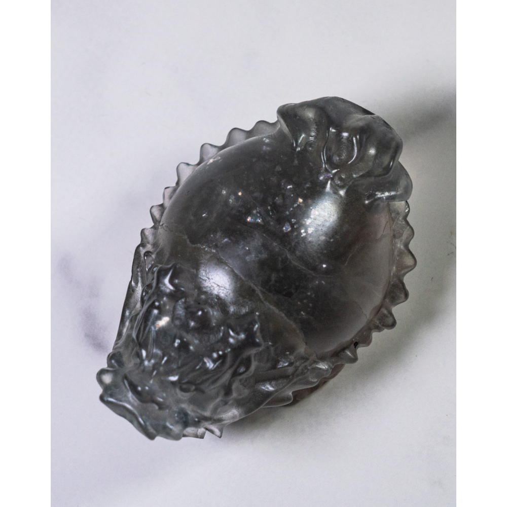 紫綠細閃雲母螢石圓背龍龜-細節圖2