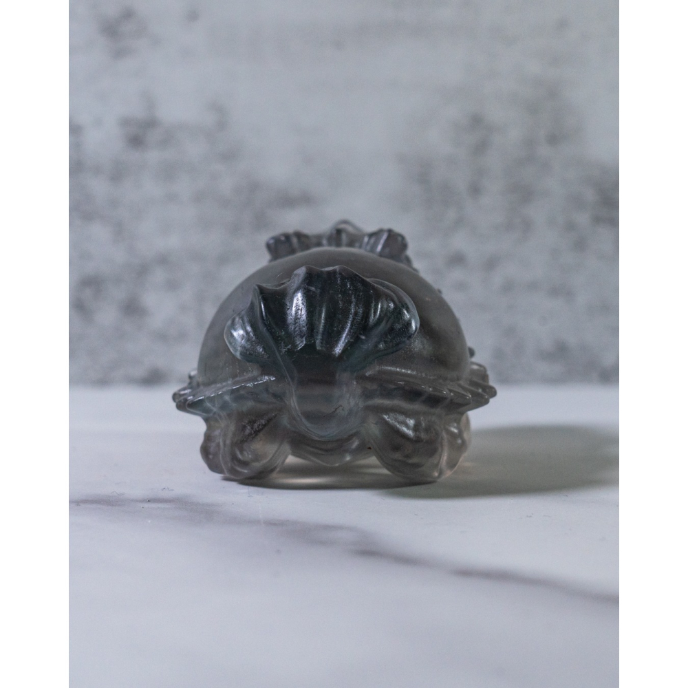 紫綠細閃雲母螢石圓背龍龜-細節圖6