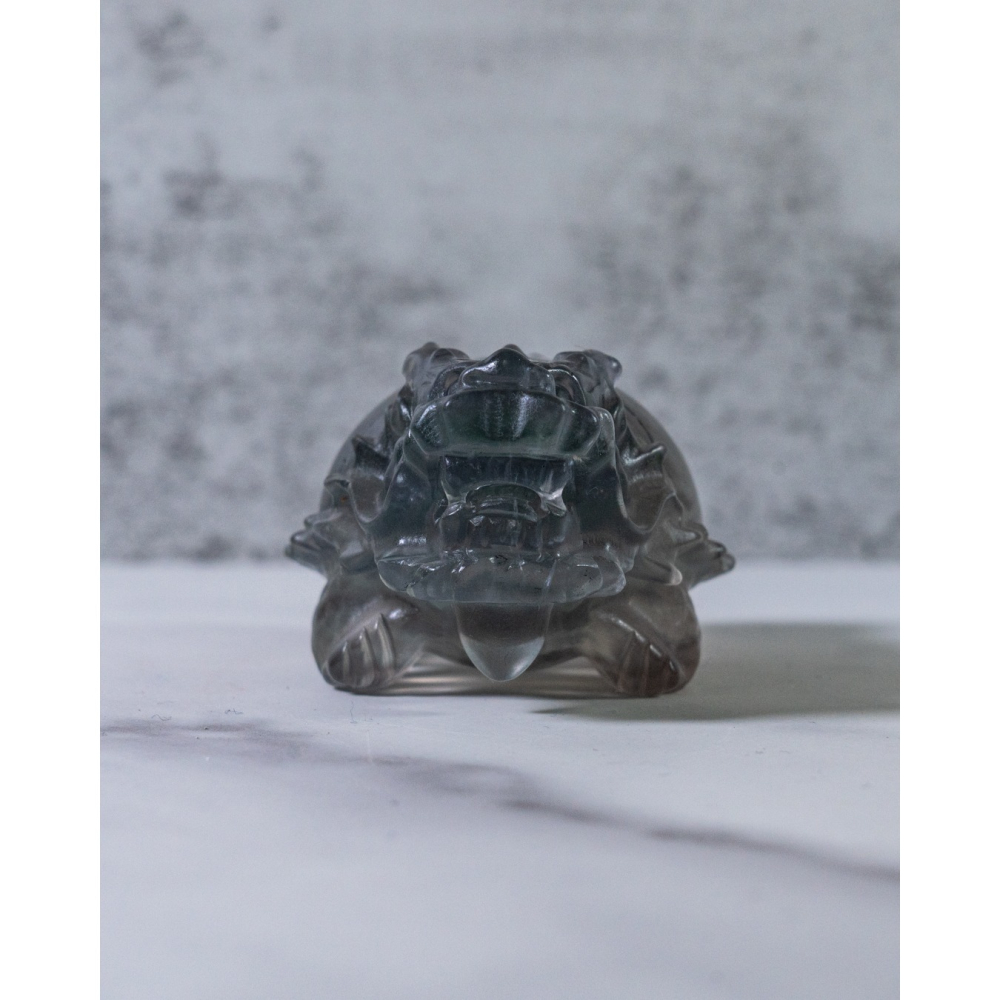 紫綠細閃雲母螢石圓背龍龜-細節圖9