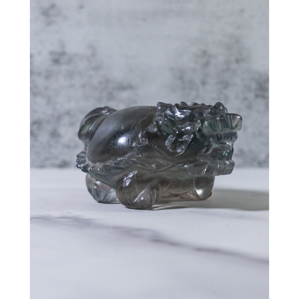 紫綠細閃雲母螢石圓背龍龜-細節圖10