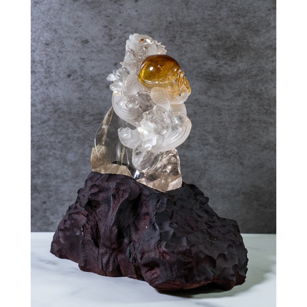 精品收藏等級-黃膠花動態水龍龜-細節圖2