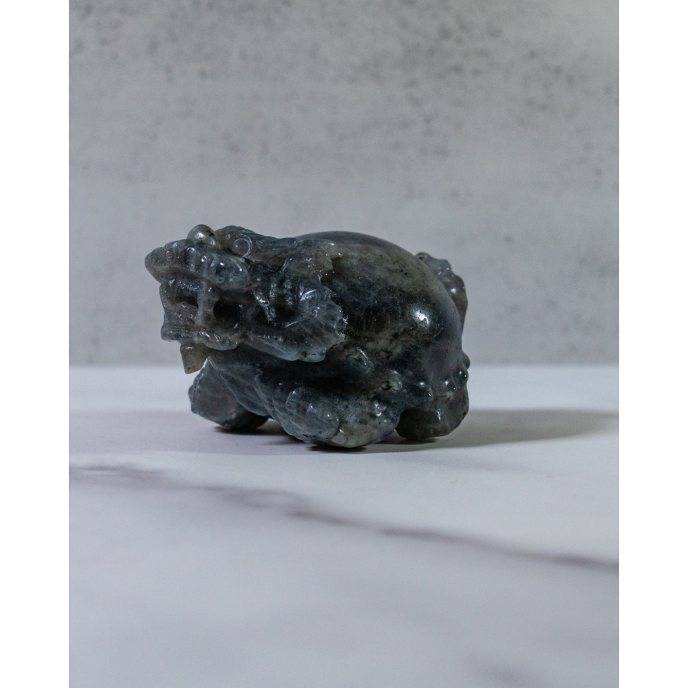 彩光拉長石圓背龍龜-細節圖7