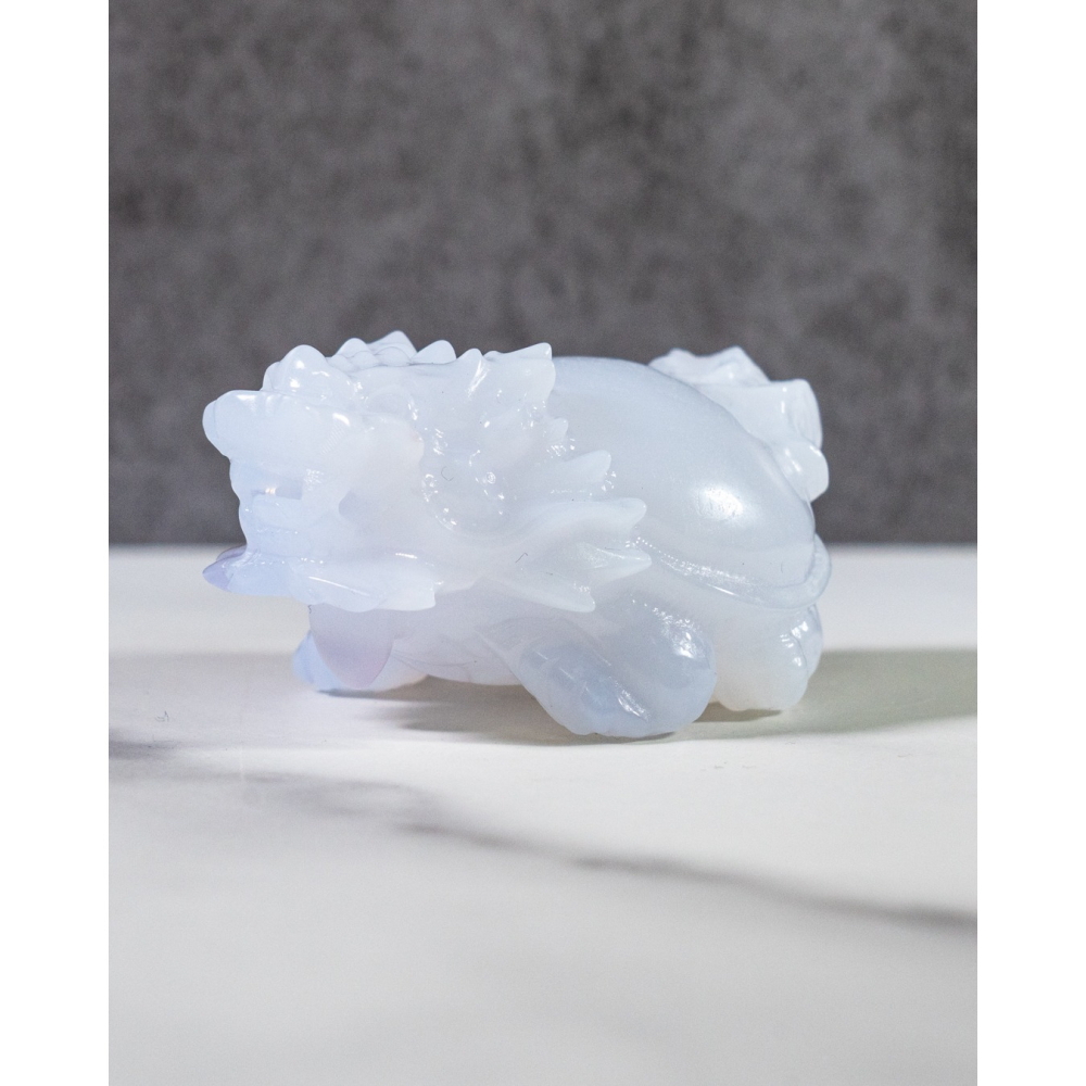 藍玉髓圓背龍龜-細節圖6