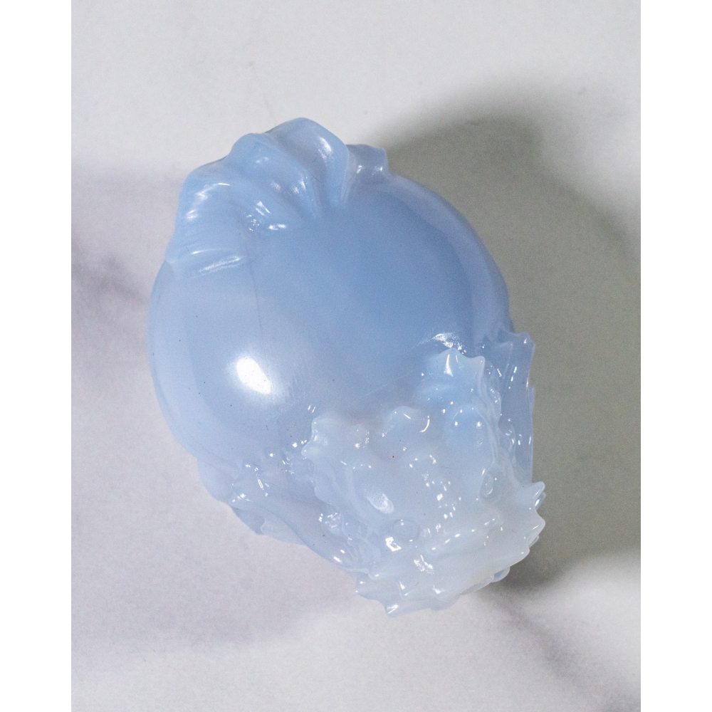 潤感漸層藍玉髓圓背龍龜-細節圖2