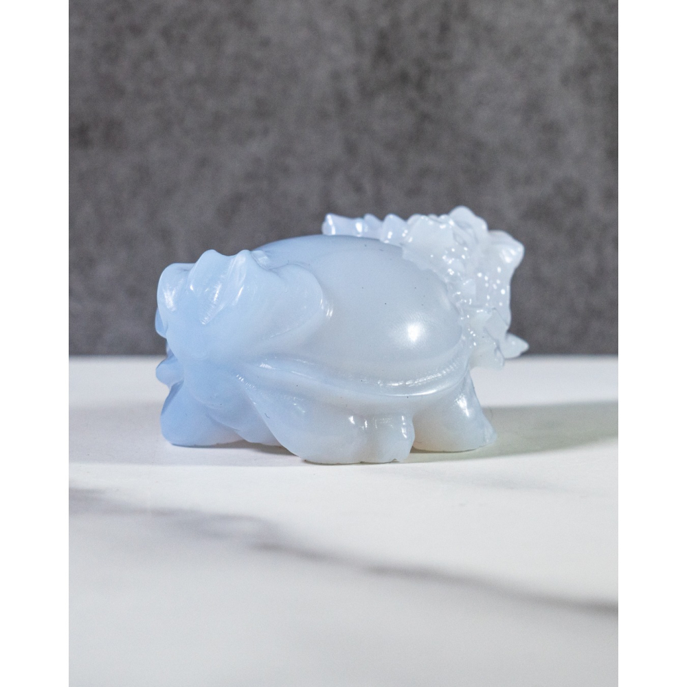 潤感漸層藍玉髓圓背龍龜-細節圖7