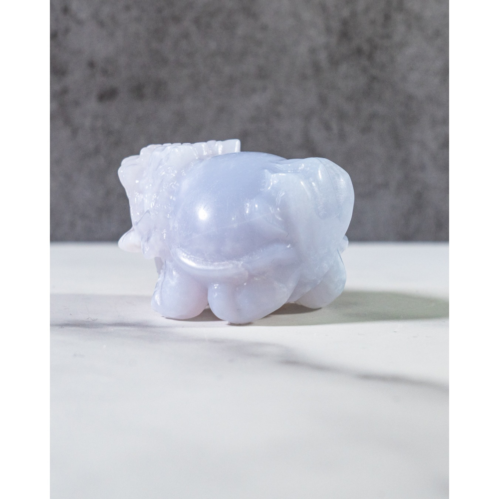 潤感雲藍粉玉髓圓背龍龜-細節圖7