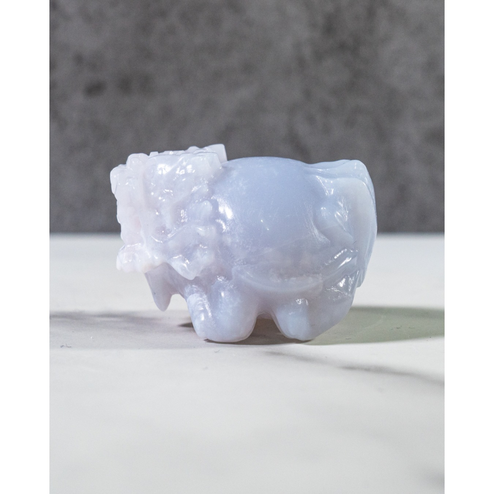 潤感雲藍粉玉髓圓背龍龜-細節圖8