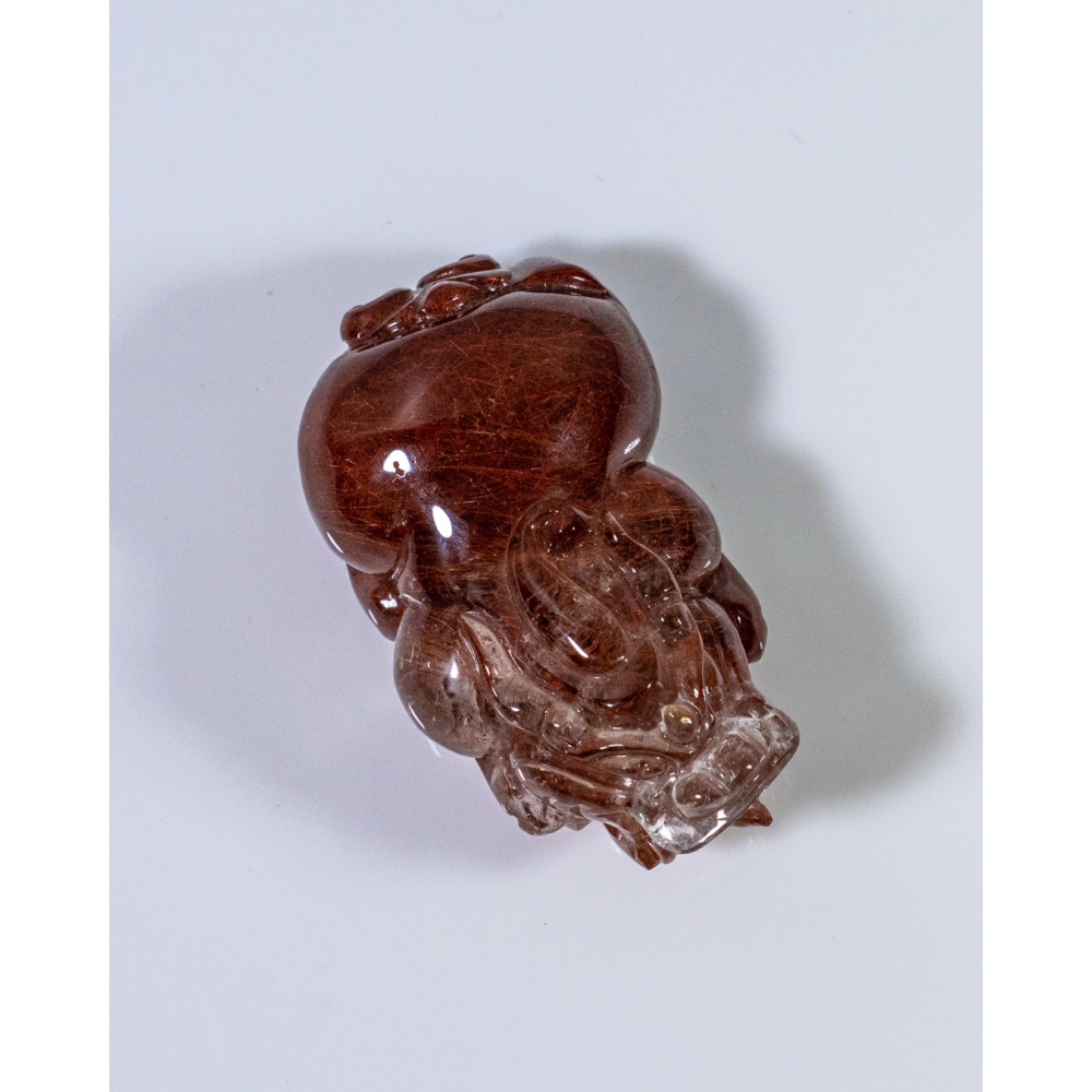 精品-動態型漸層酒紅兔毛晶貔貅-細節圖2