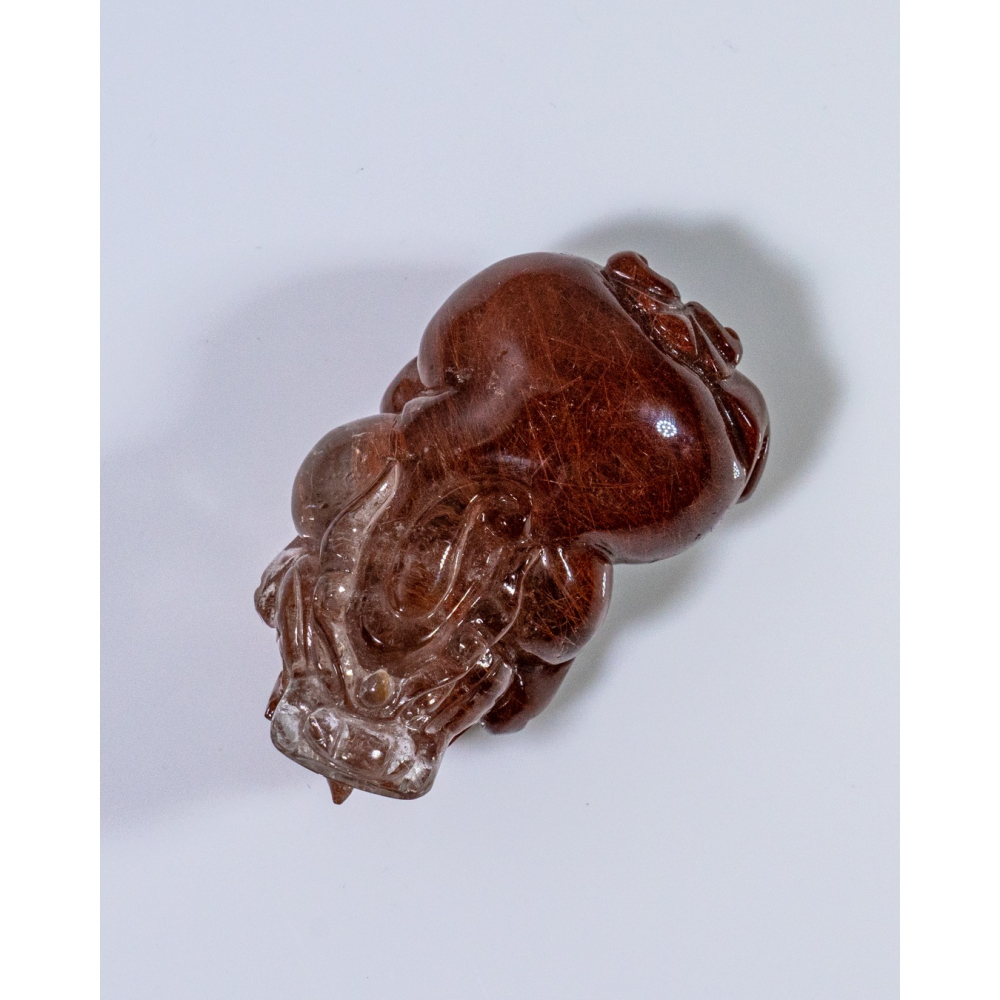 精品-動態型漸層酒紅兔毛晶貔貅-細節圖3