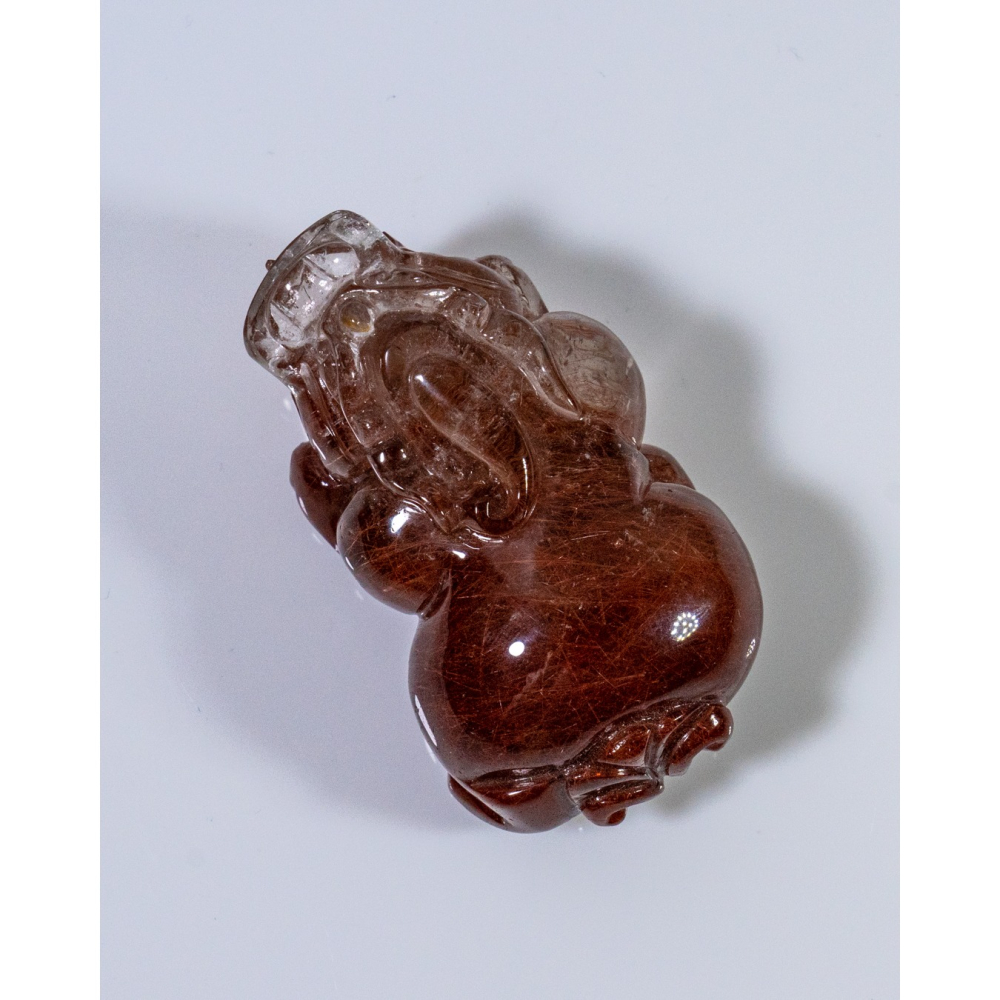 精品-動態型漸層酒紅兔毛晶貔貅-細節圖4