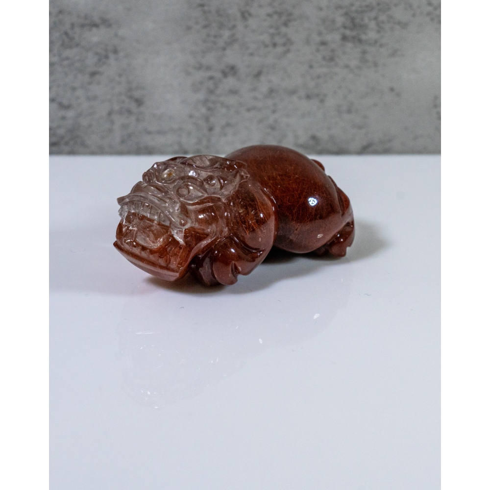 精品-動態型漸層酒紅兔毛晶貔貅-細節圖8