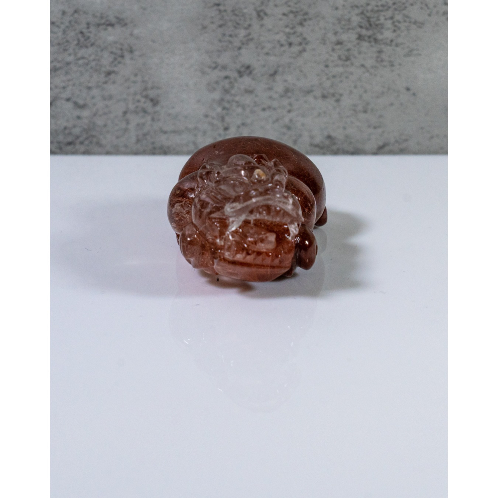 精品-動態型漸層酒紅兔毛晶貔貅-細節圖9