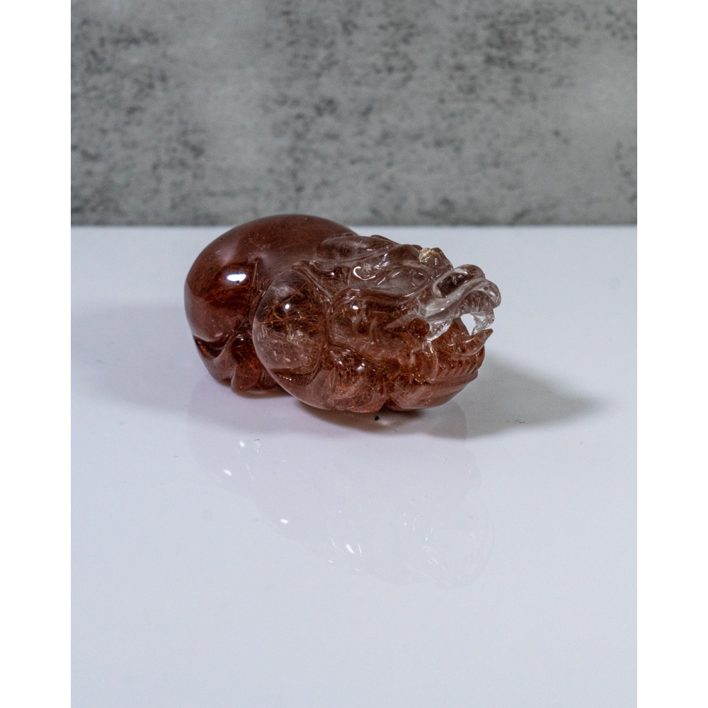 精品-動態型漸層酒紅兔毛晶貔貅-細節圖10