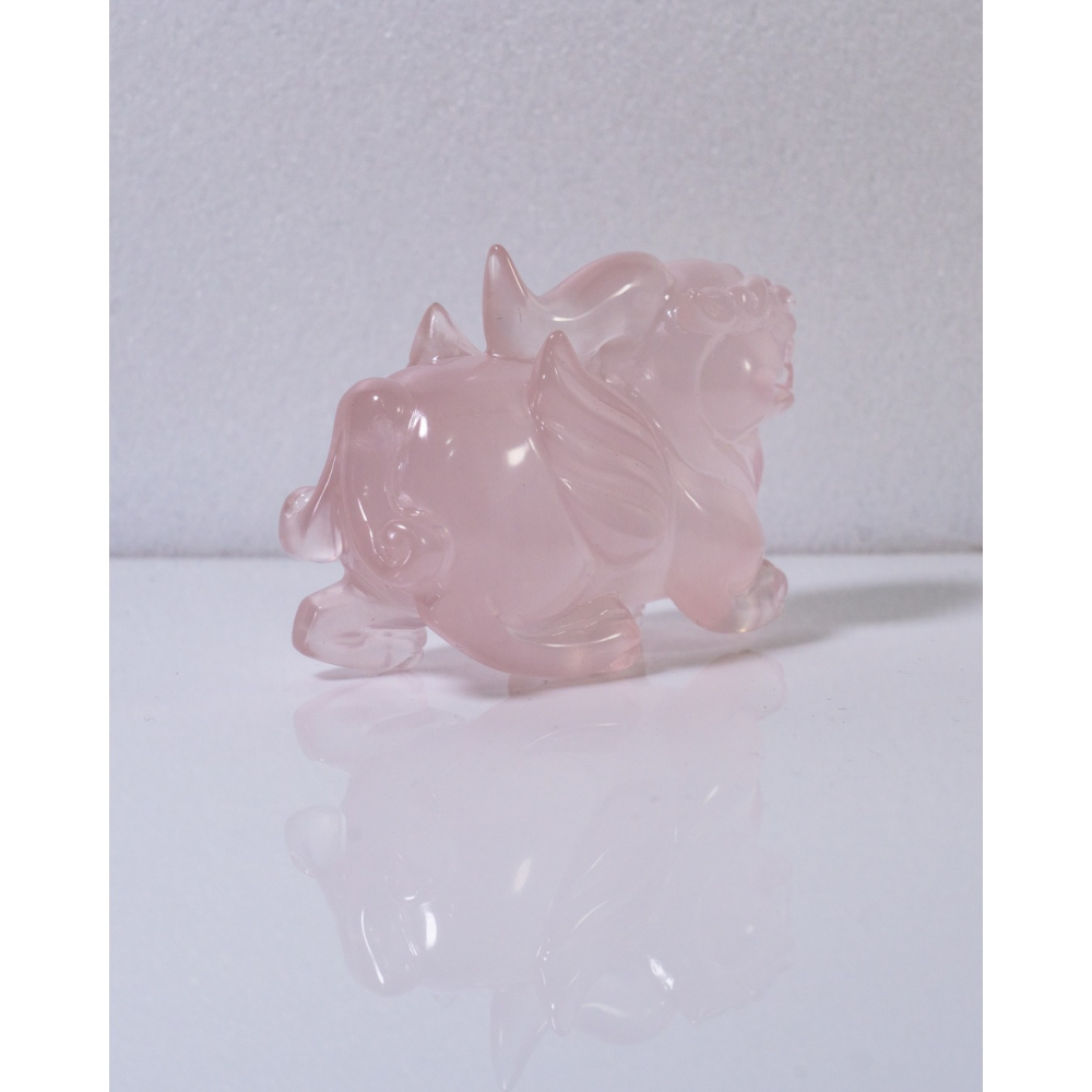 飛天透體粉晶動態貔貅-細節圖2