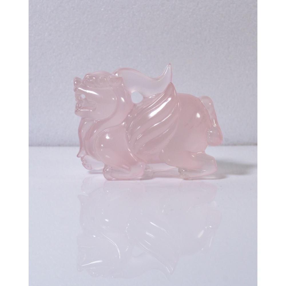 飛天透體粉晶動態貔貅-細節圖4