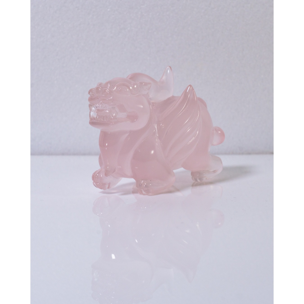 飛天透體粉晶動態貔貅-細節圖5