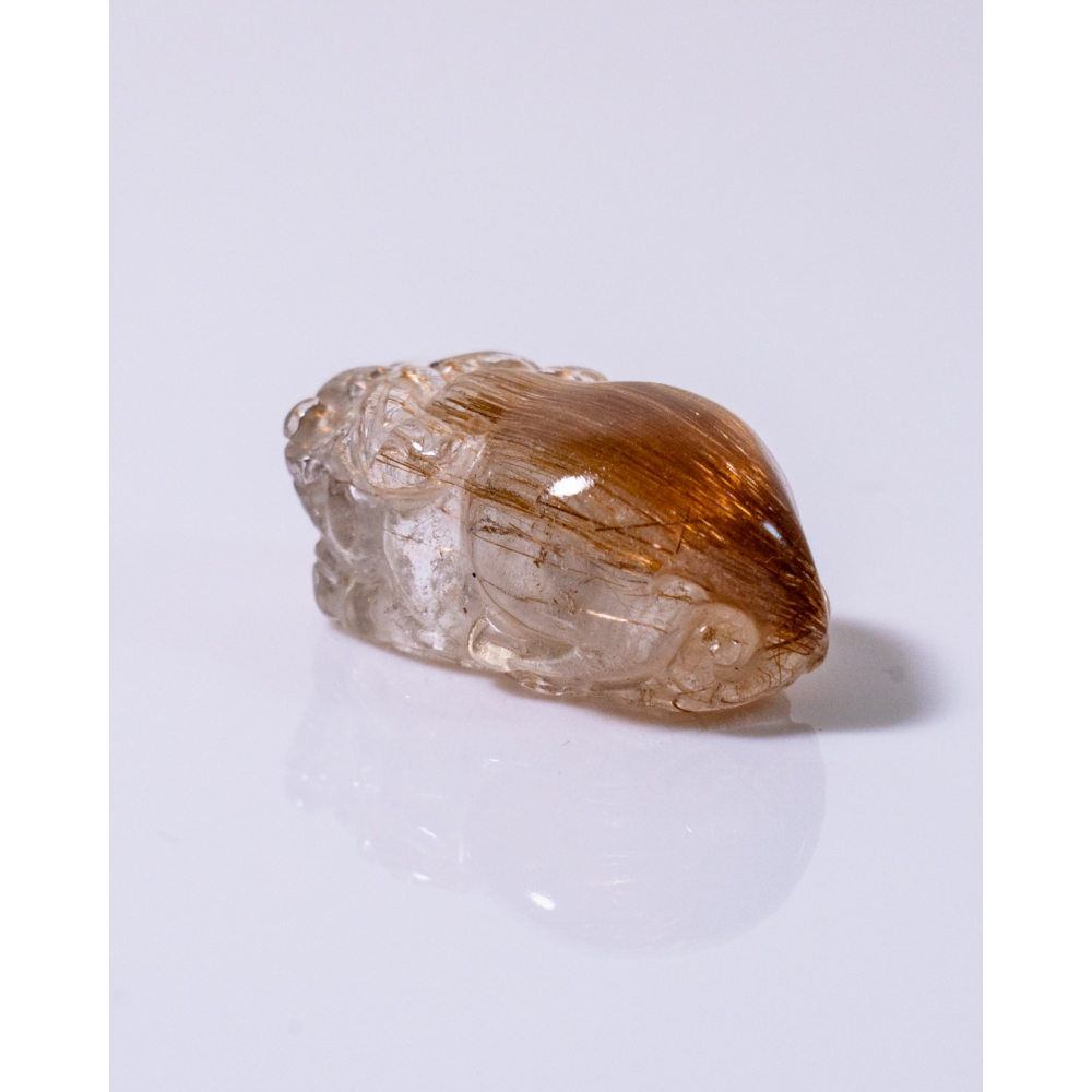 迷你型桃子屁屁精緻紅銅鈦晶貔貅-細節圖5