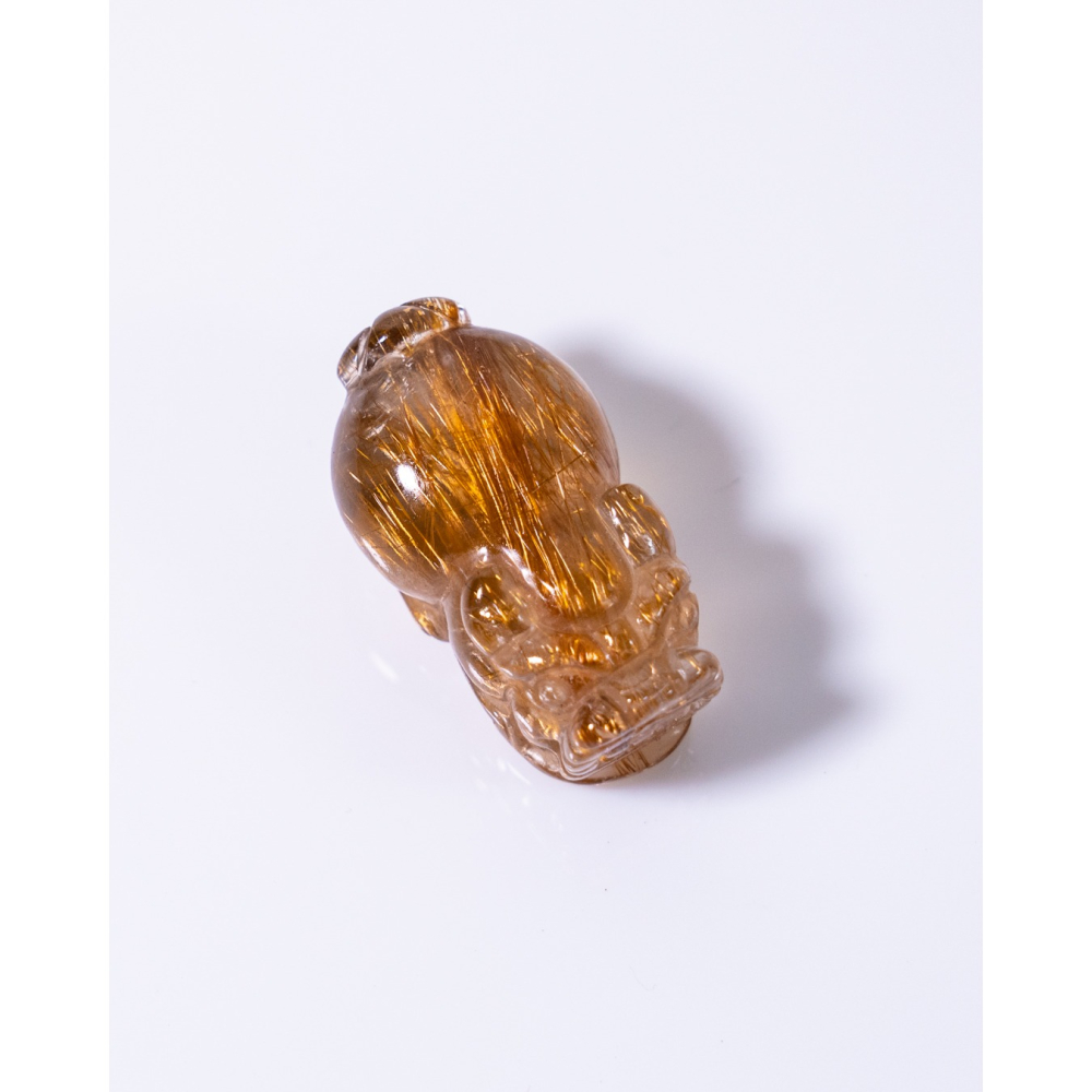 精緻小型奢華紅棕銅鈦晶貔貅-細節圖2