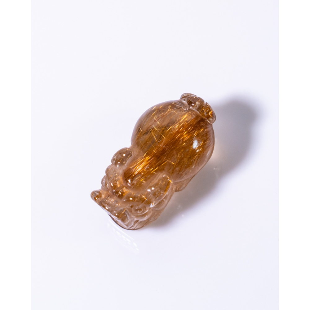 精緻小型奢華紅棕銅鈦晶貔貅-細節圖4