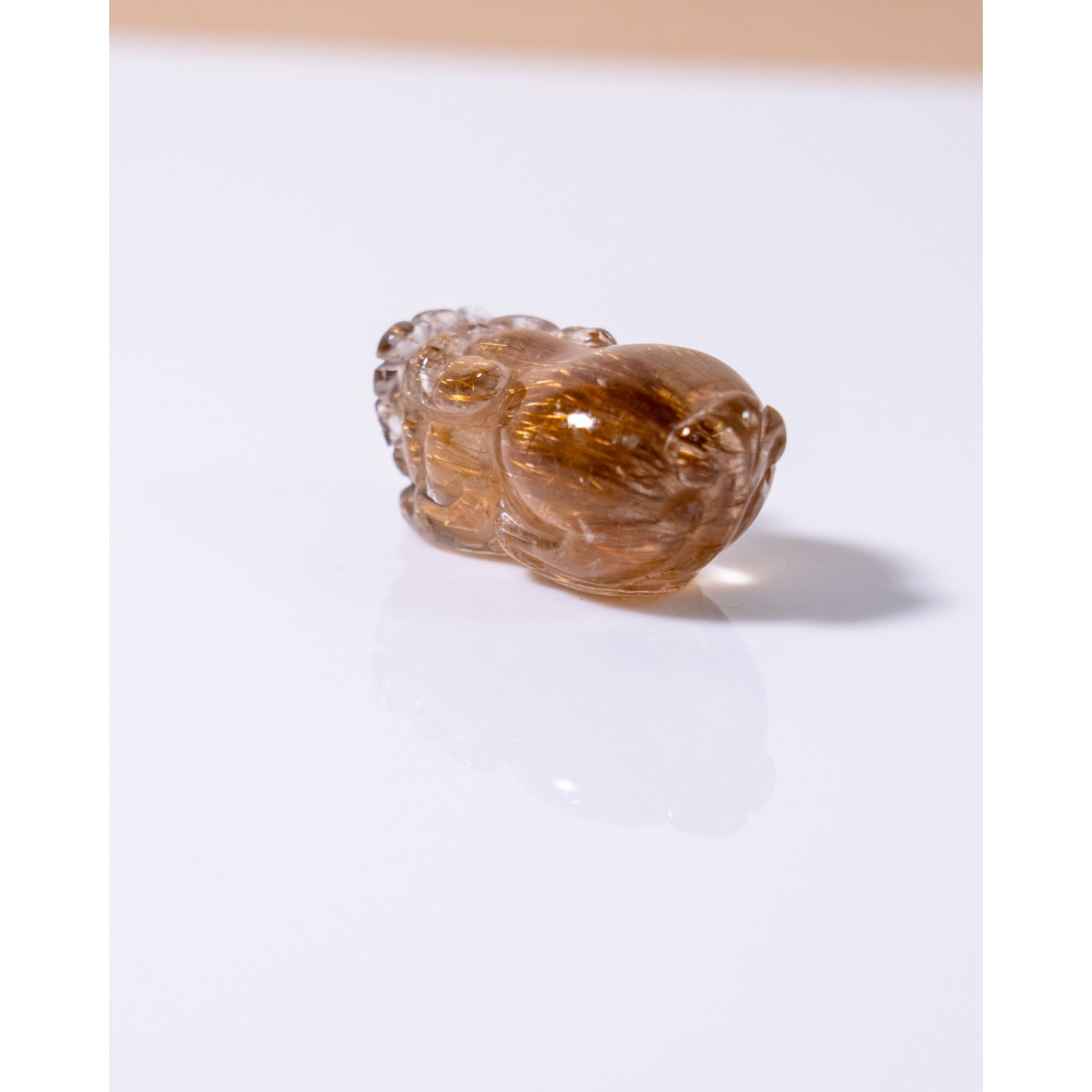 精緻小型奢華紅棕銅鈦晶貔貅-細節圖5