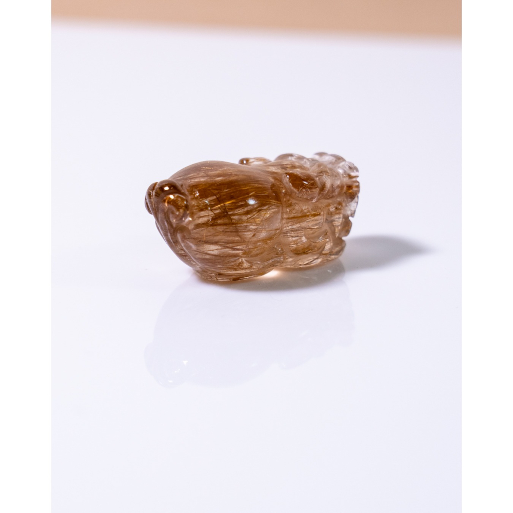 精緻小型奢華紅棕銅鈦晶貔貅-細節圖7